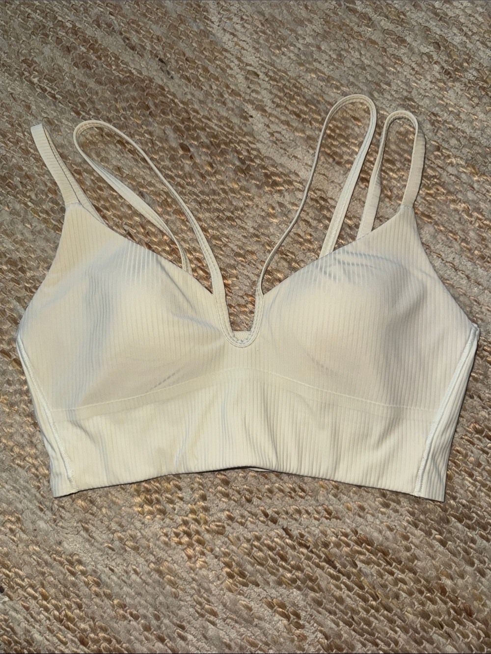 lululemon athletica Ribbed V-Neck Bralette — Cream